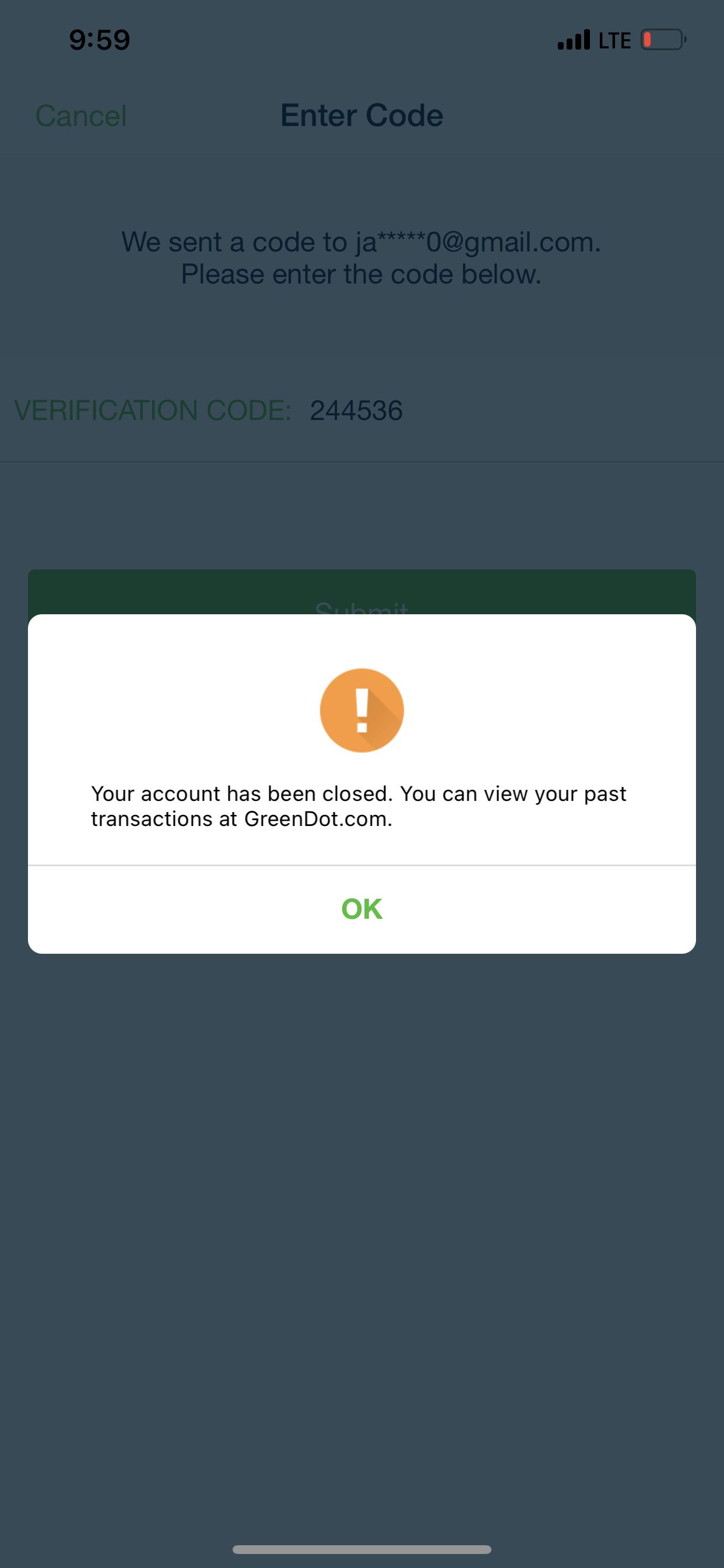 Green Dot Bank complaint My GREENDOT account was Closed