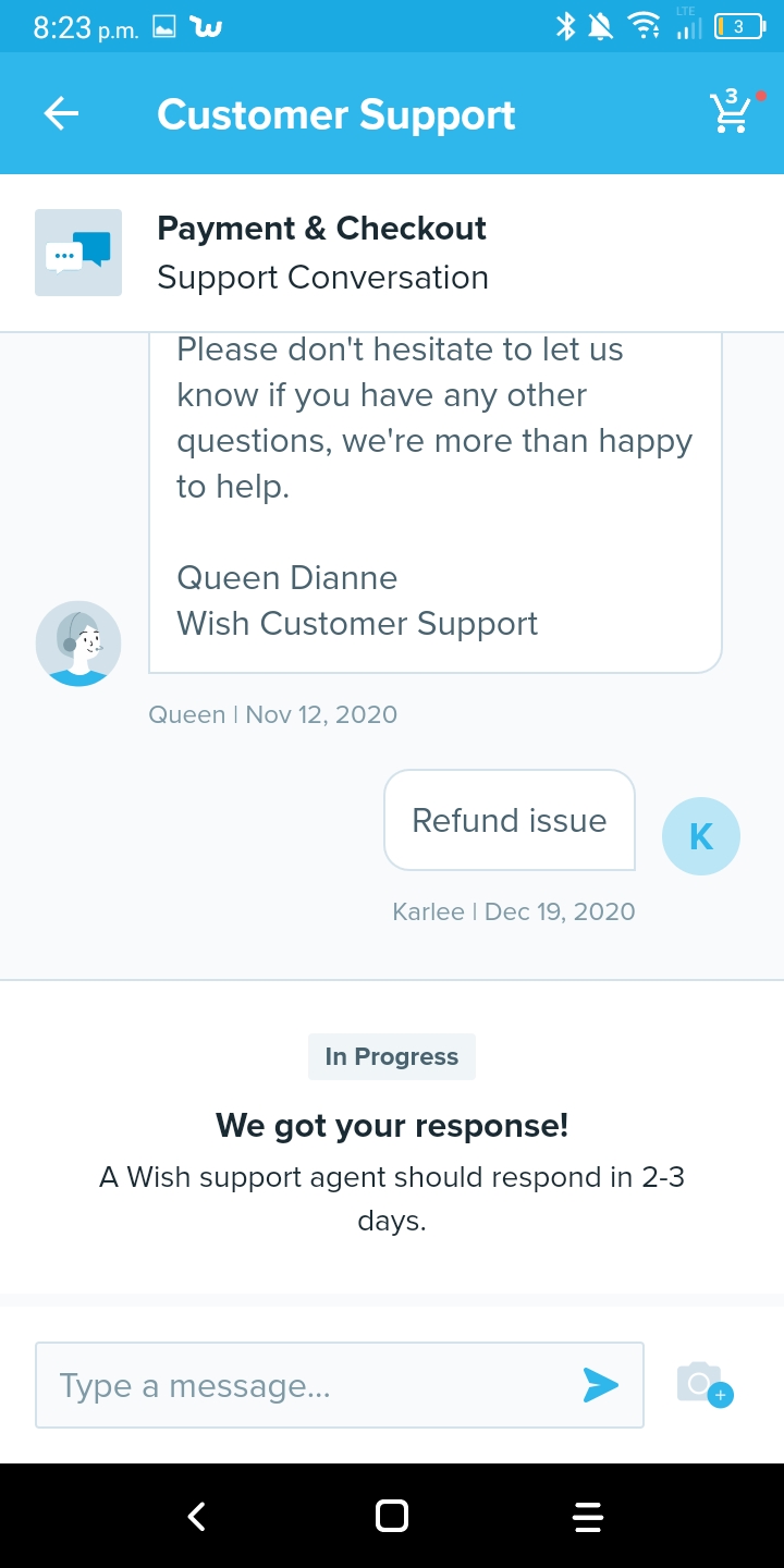 Wish complaint Refuse to assist in fixing refund mixup