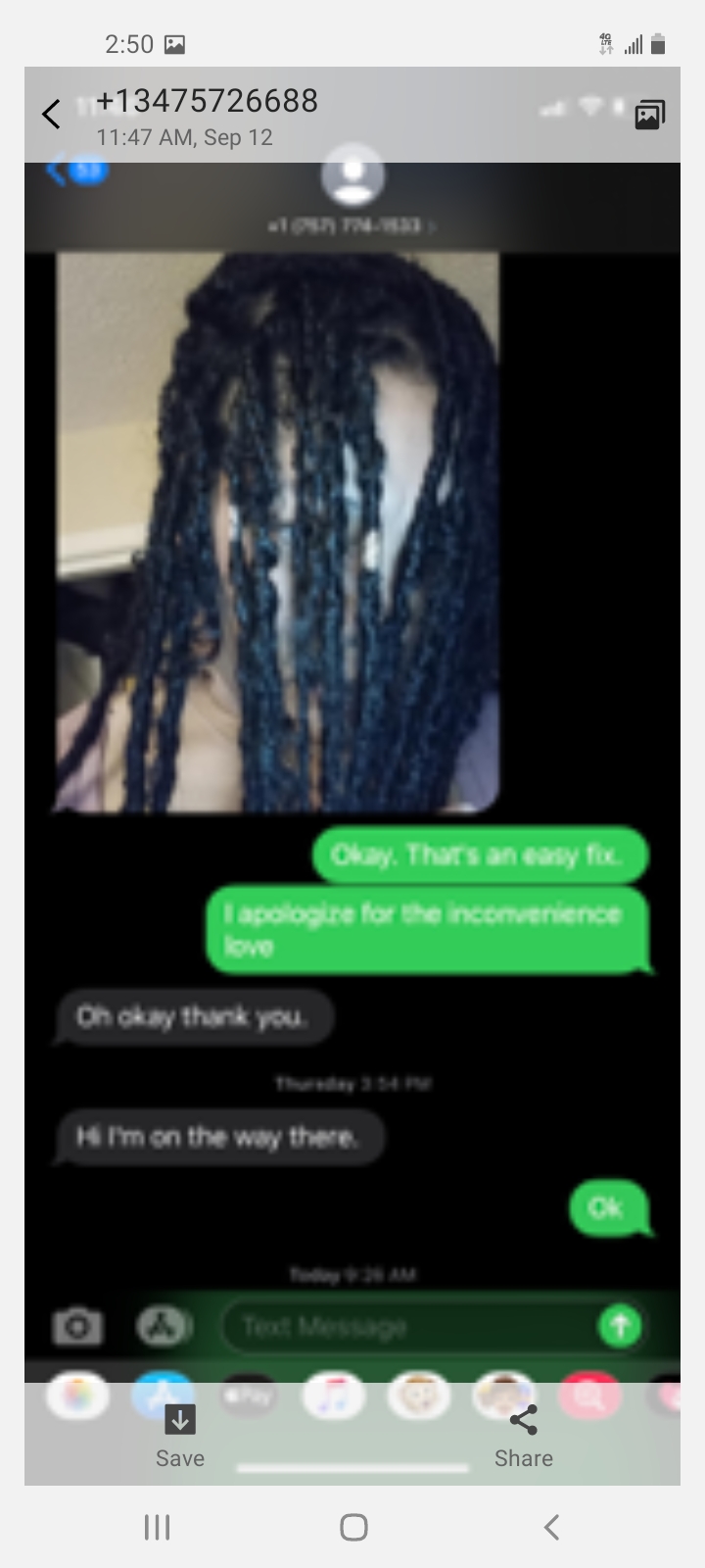 Cash App complaint Messed up my hair then threatened me