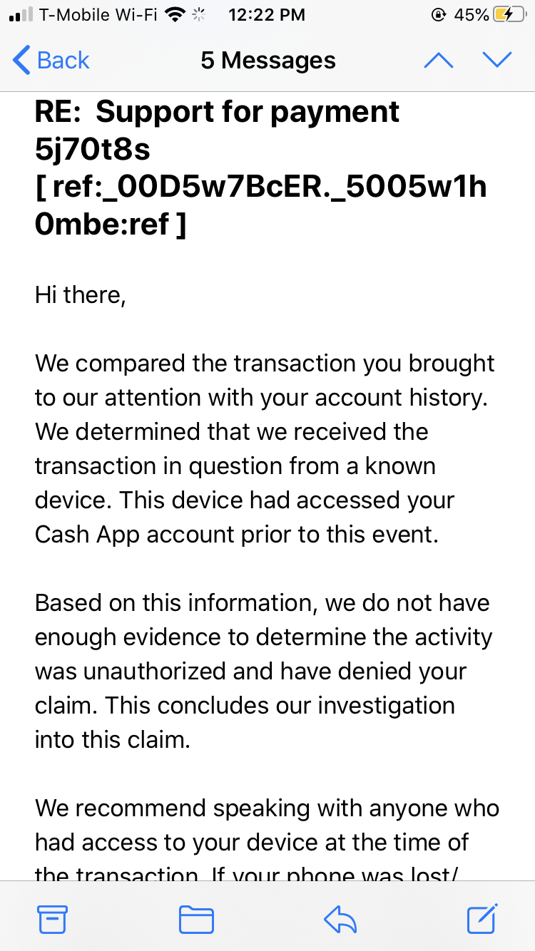 Cash App complaint Account Hacked and cleared out