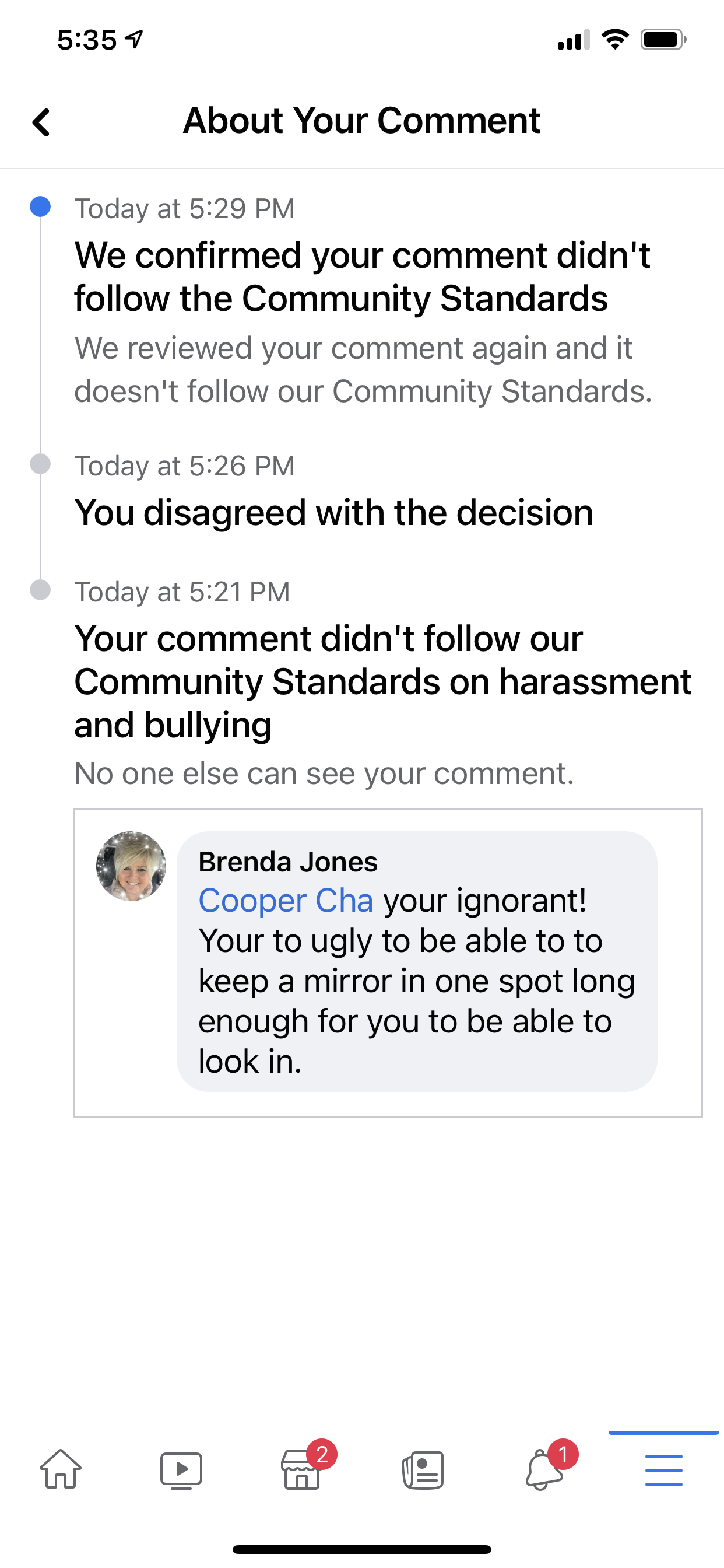 Facebook complaint Discrimination