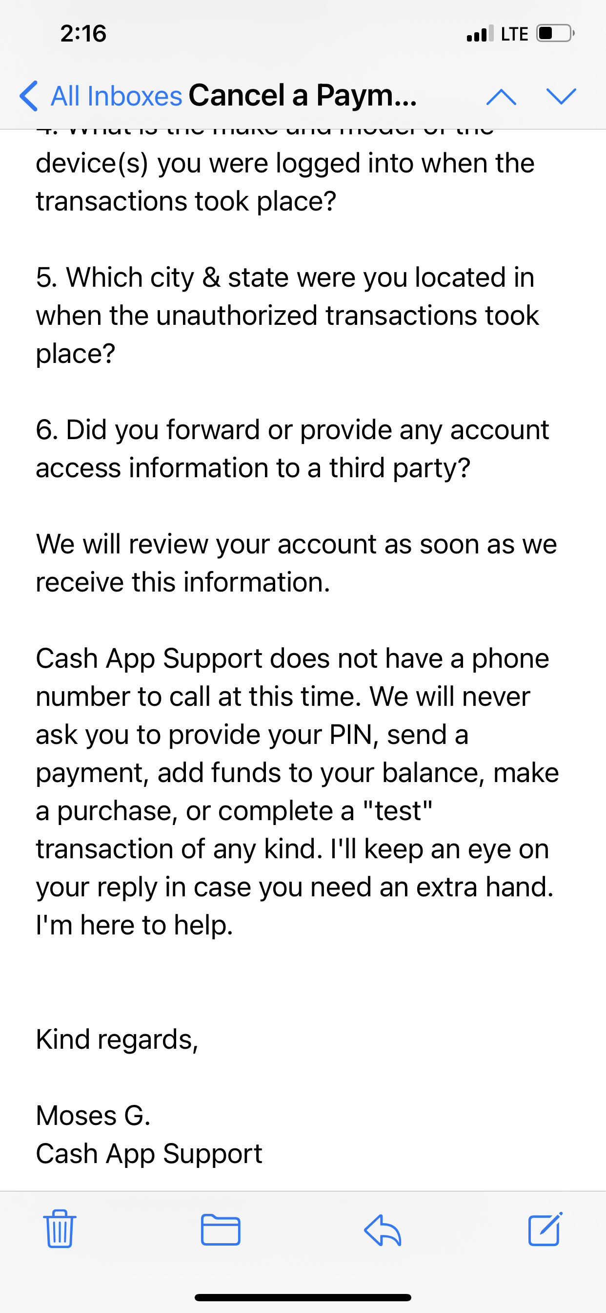 Cash App complaint Hacked