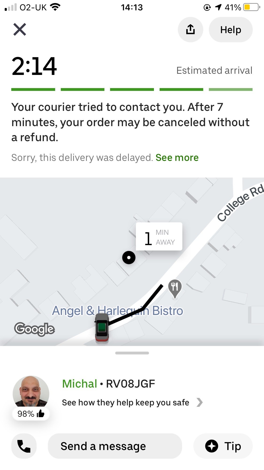 Uber Eats complaint MY FOOD WAS NOT DELIVERED