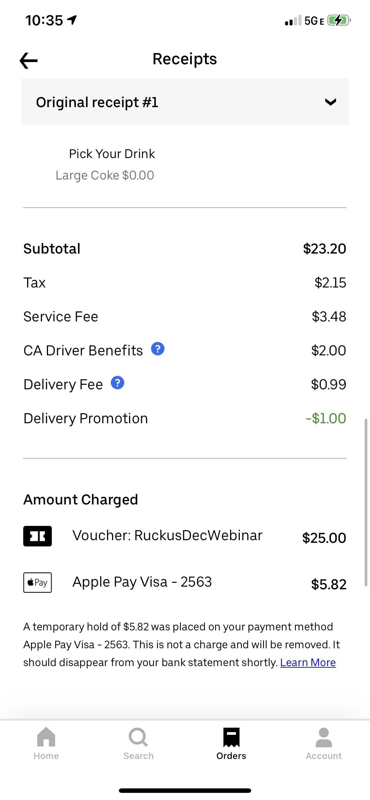 Uber Eats complaint They charged me twice, and they charged me again instead of refund me