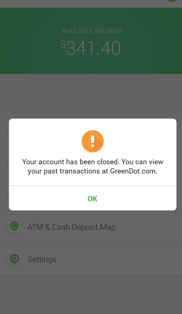 Green Dot Bank complaint Account issues