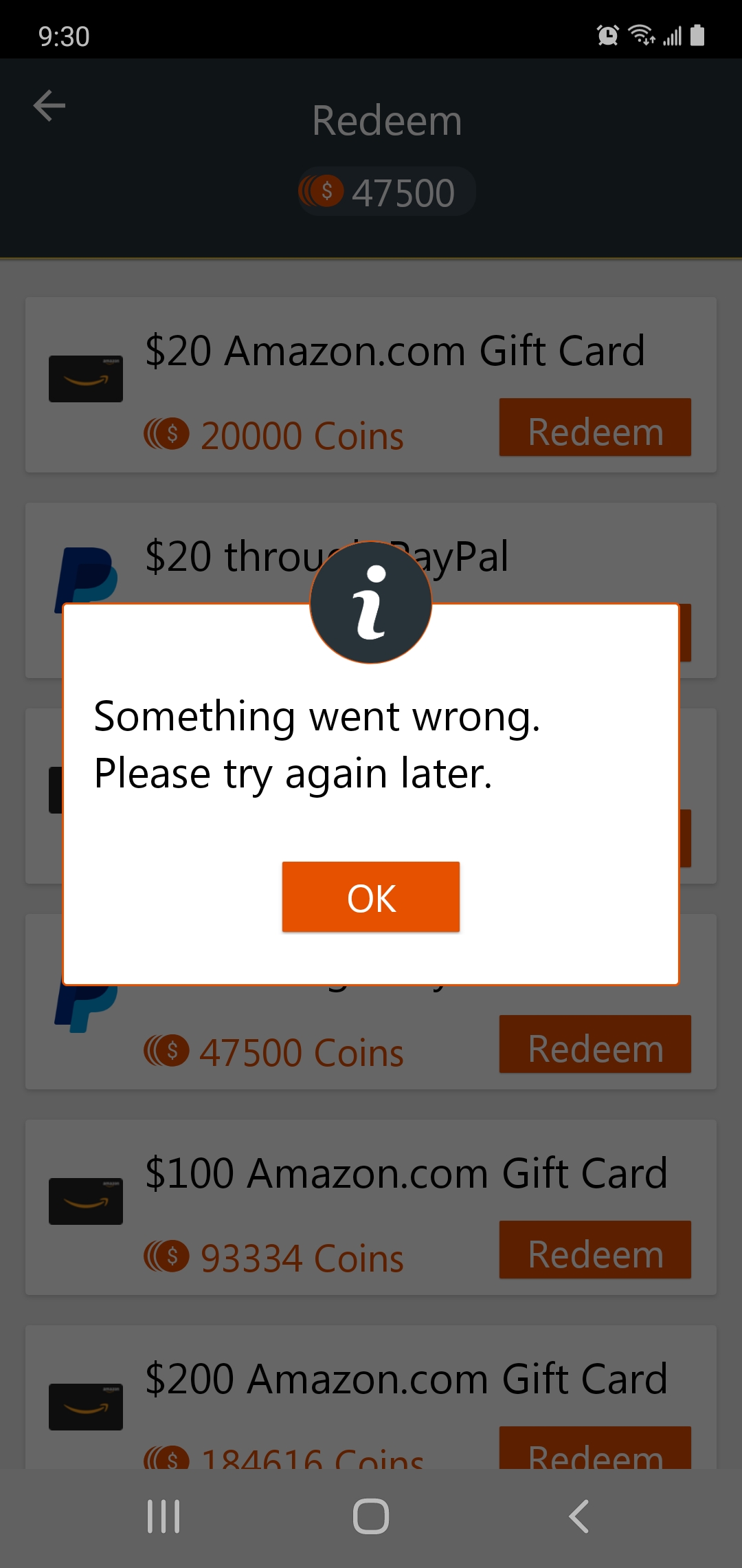 PlaySpot complaint Unable to Redeem Points