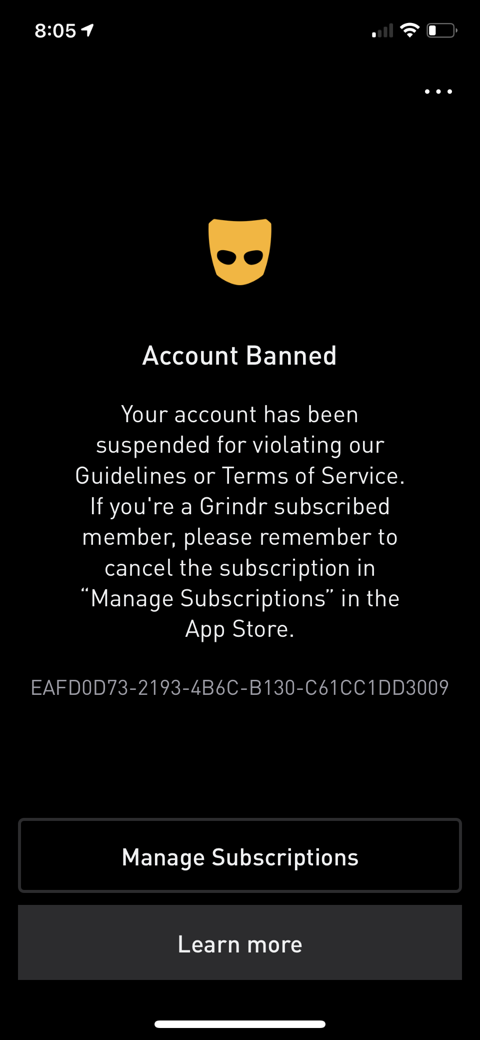 Grindr complaint Banned without proper cause, appealed and won yet rep refuses to help me fix their improper ban