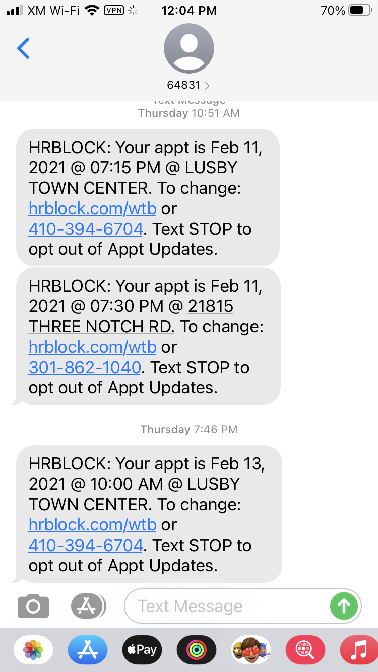 H&R Block complaint Closed during appointment in before closing time