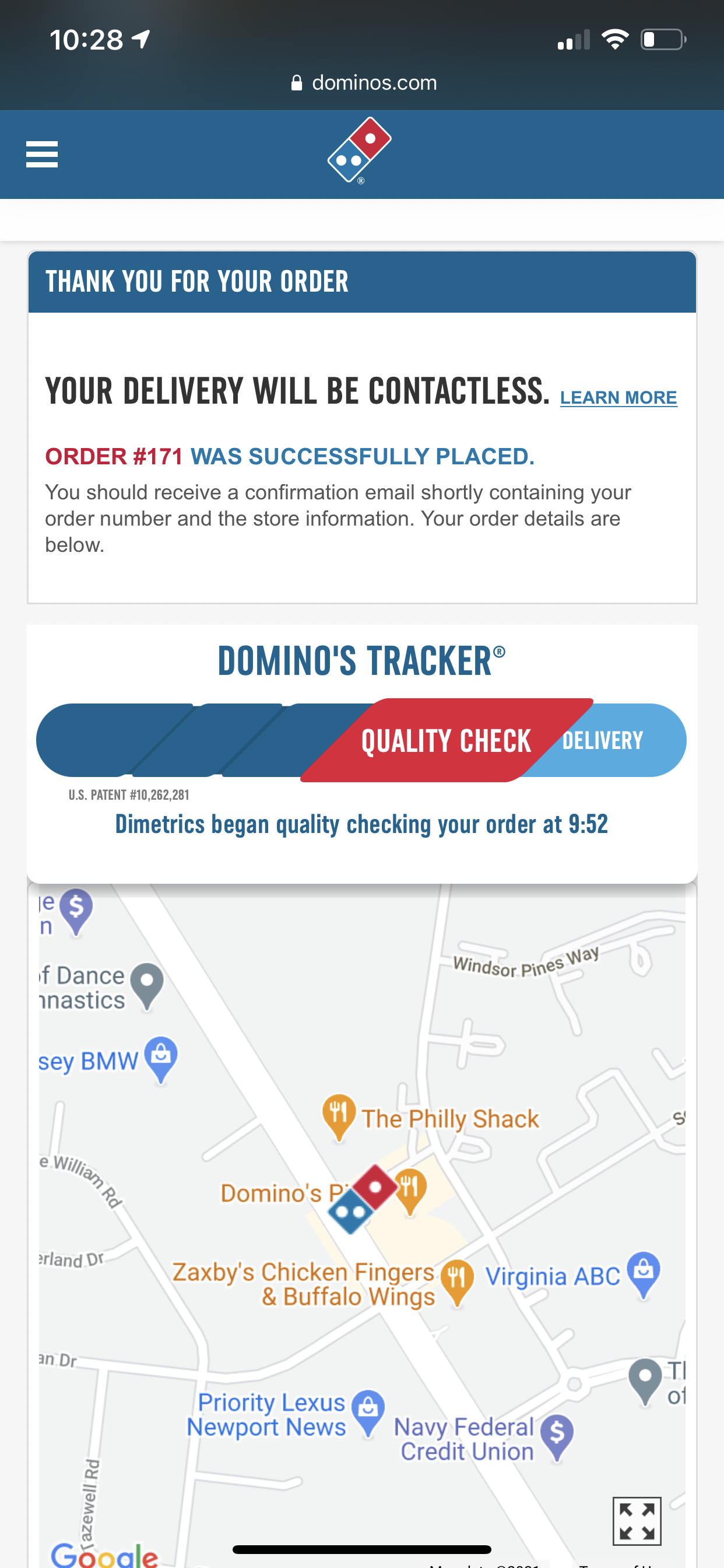 Dominos Pizza complaint Inaccurate tracker and late pizza