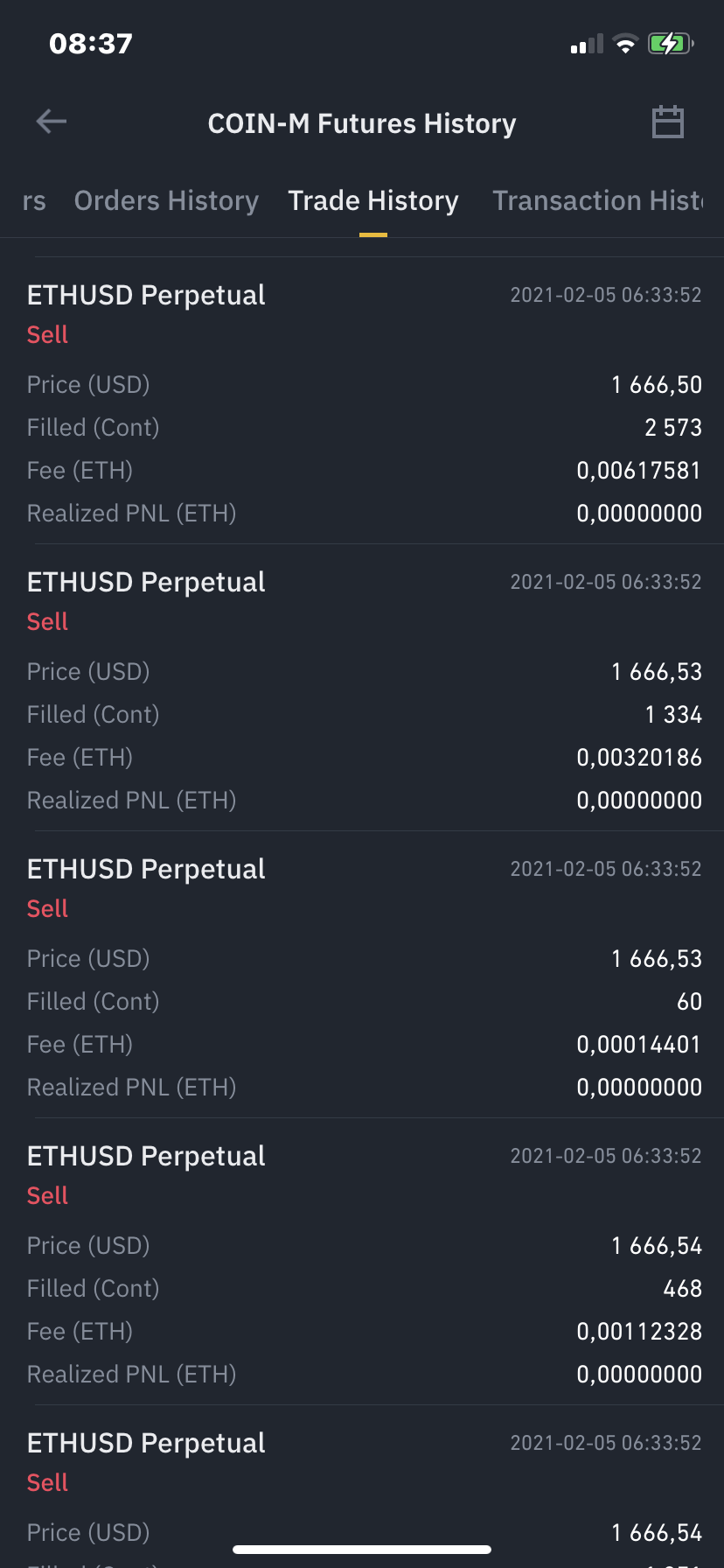 Binance complaint All future contracts sold for 0 PL when closing position with aprox. 1,65ETH PL