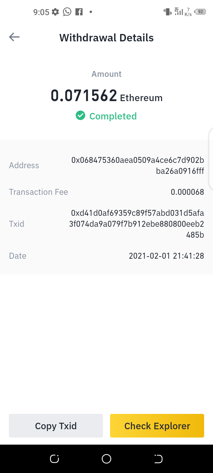 Binance complaint Withdrawal not credited