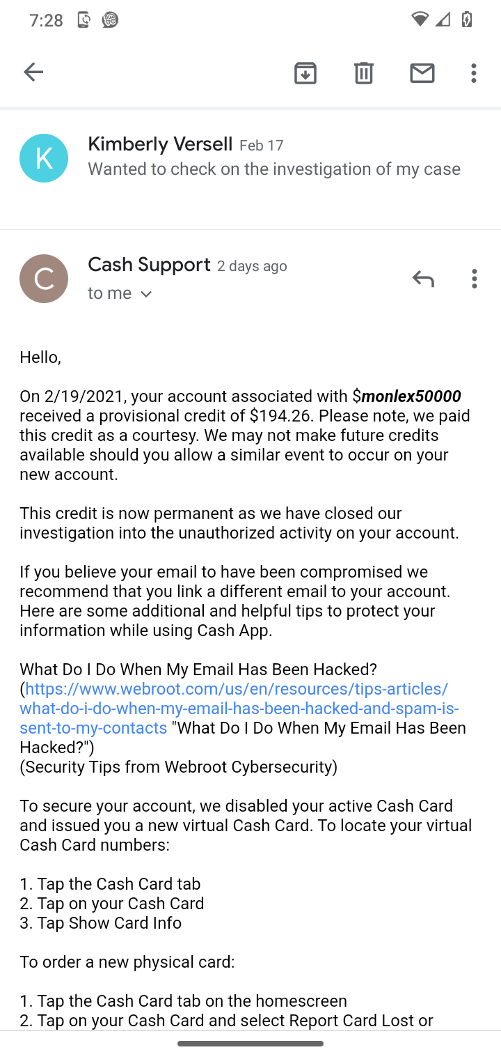 Cash App complaint Account hacked