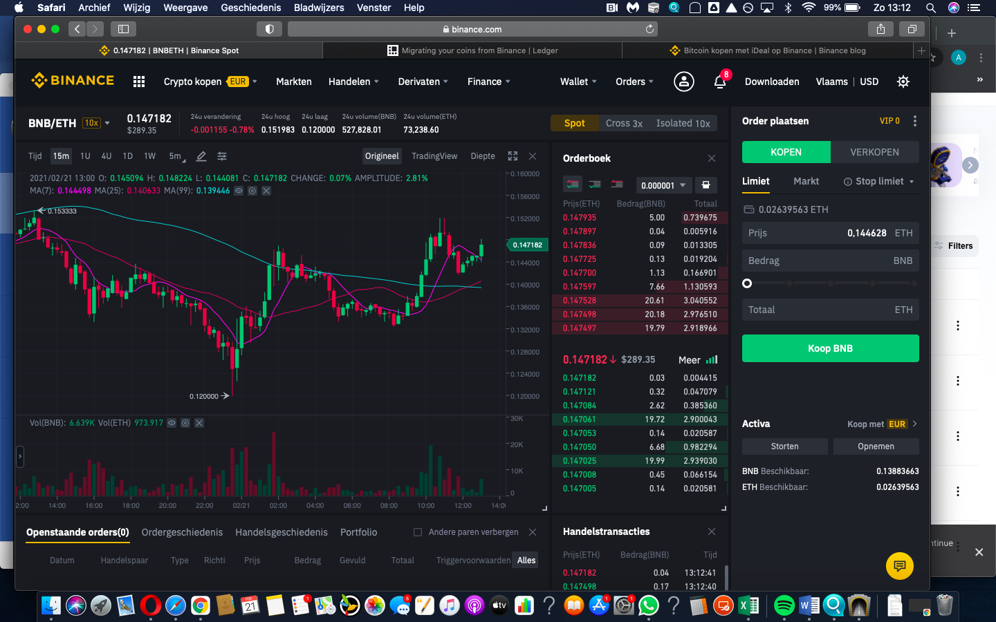 Binance complaint ETH currency higher when made a deposit via ideal