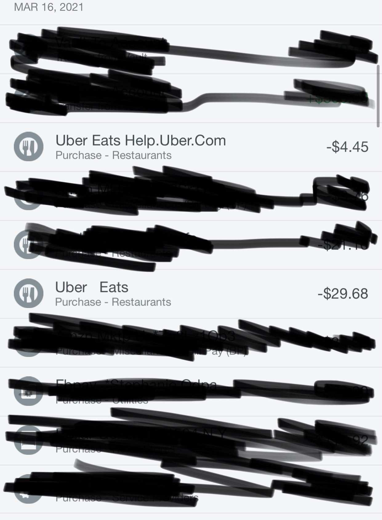 Uber Eats complaint Erroneous charges placed on my debit card