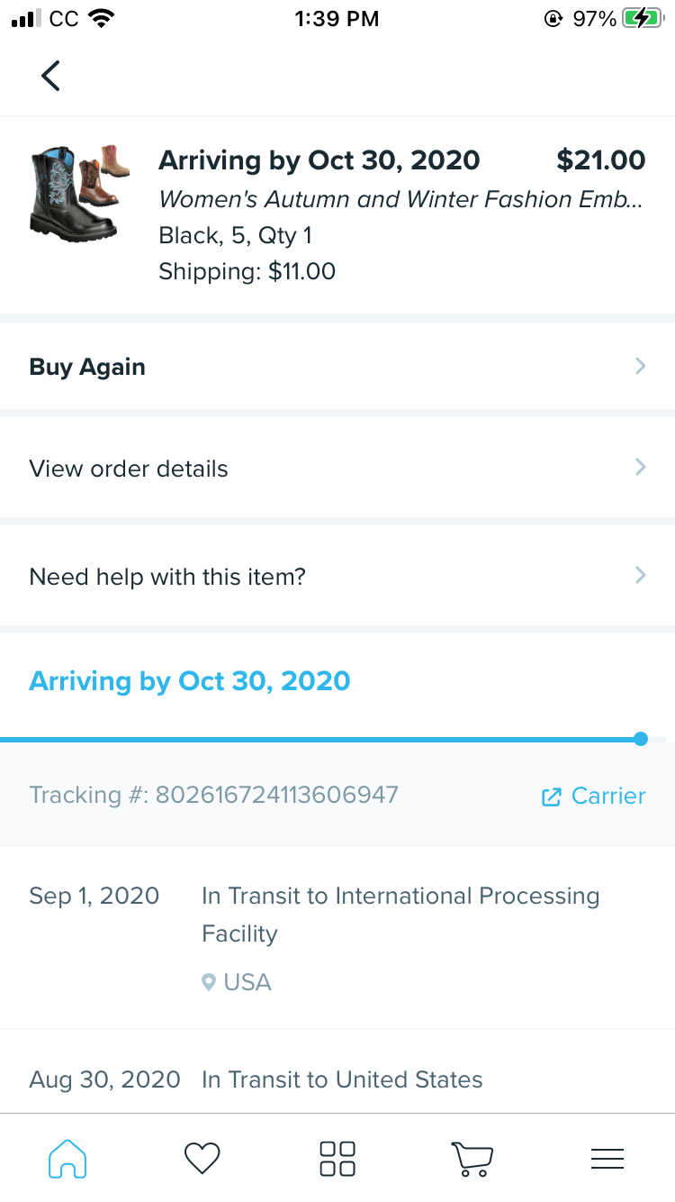 Wish complaint Haven’t received several items I ordered in aug of 2020