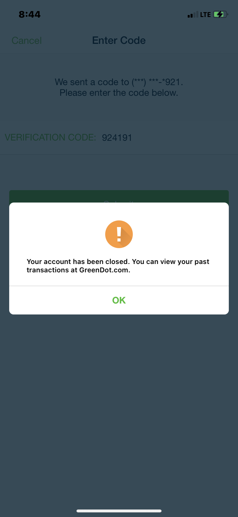 Green Dot Bank complaint Closed accounts