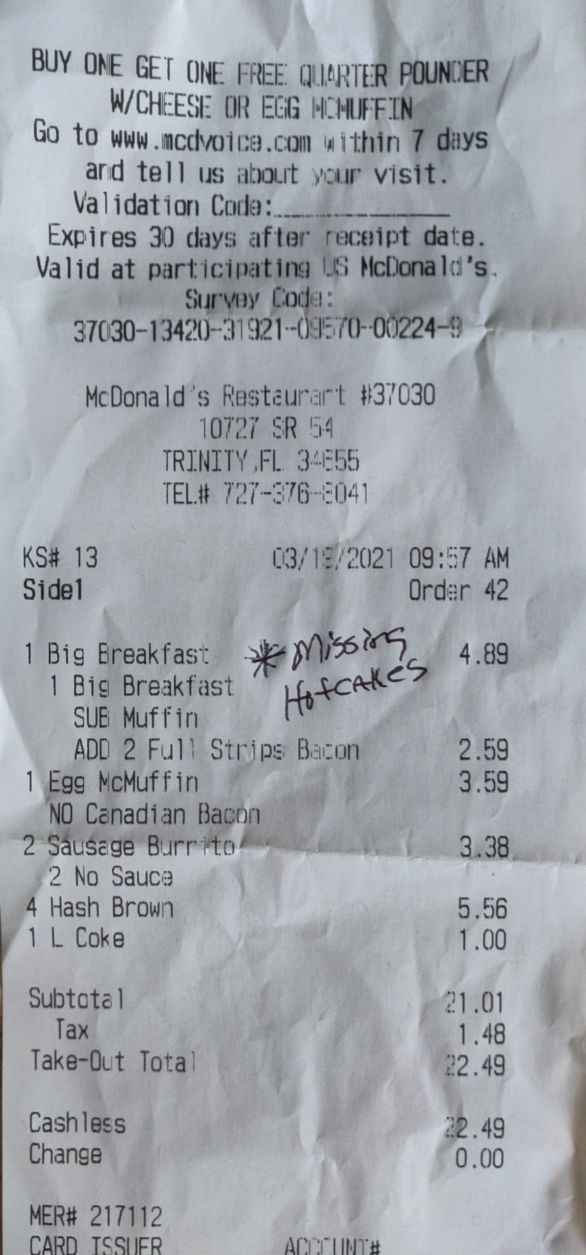McDonalds complaint Incorrect Order Again!