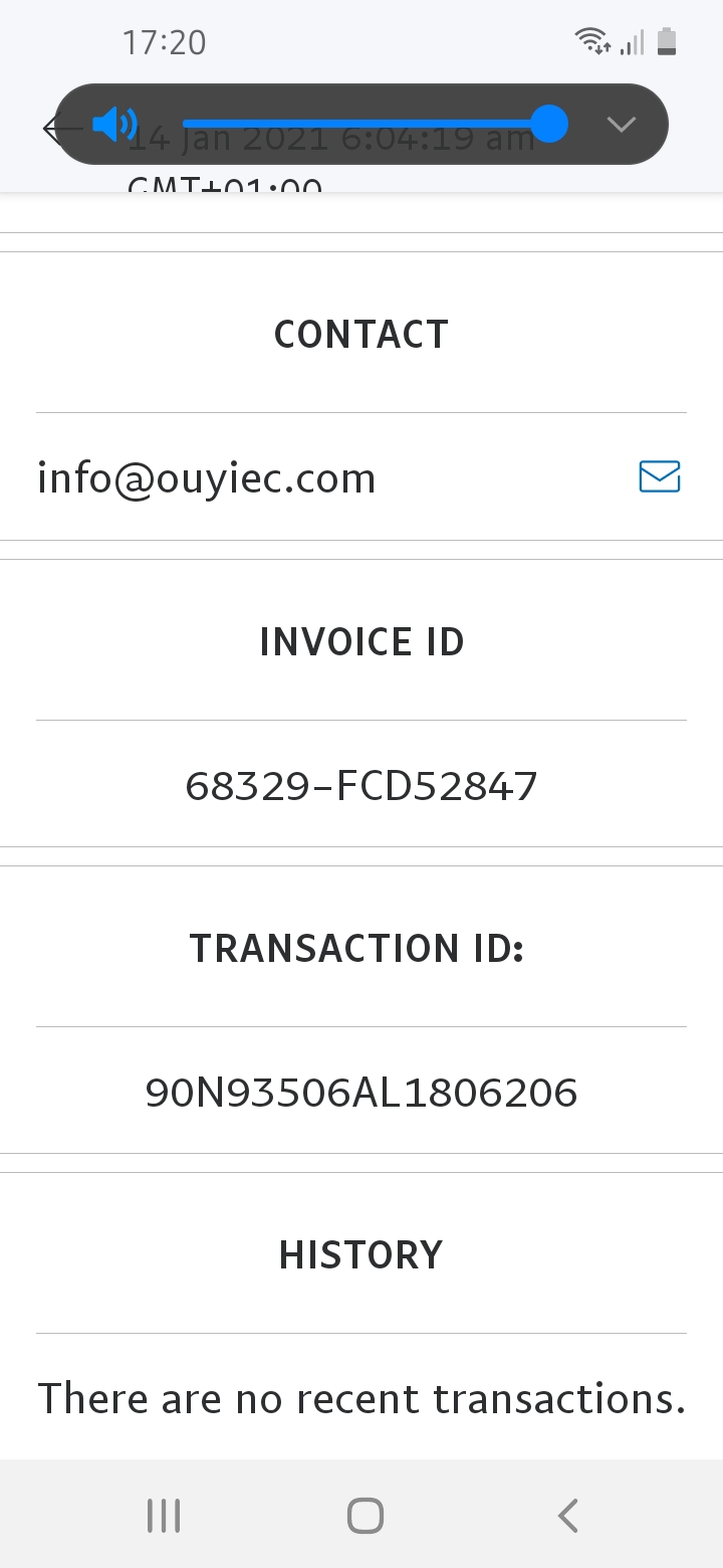 Ouyi Group Limited complaint Order not recieved