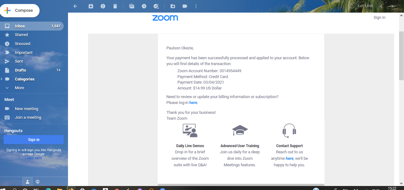 Zoom complaint Unauthourized Subscription debit