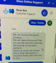 Nexo complaint Unrefunded money