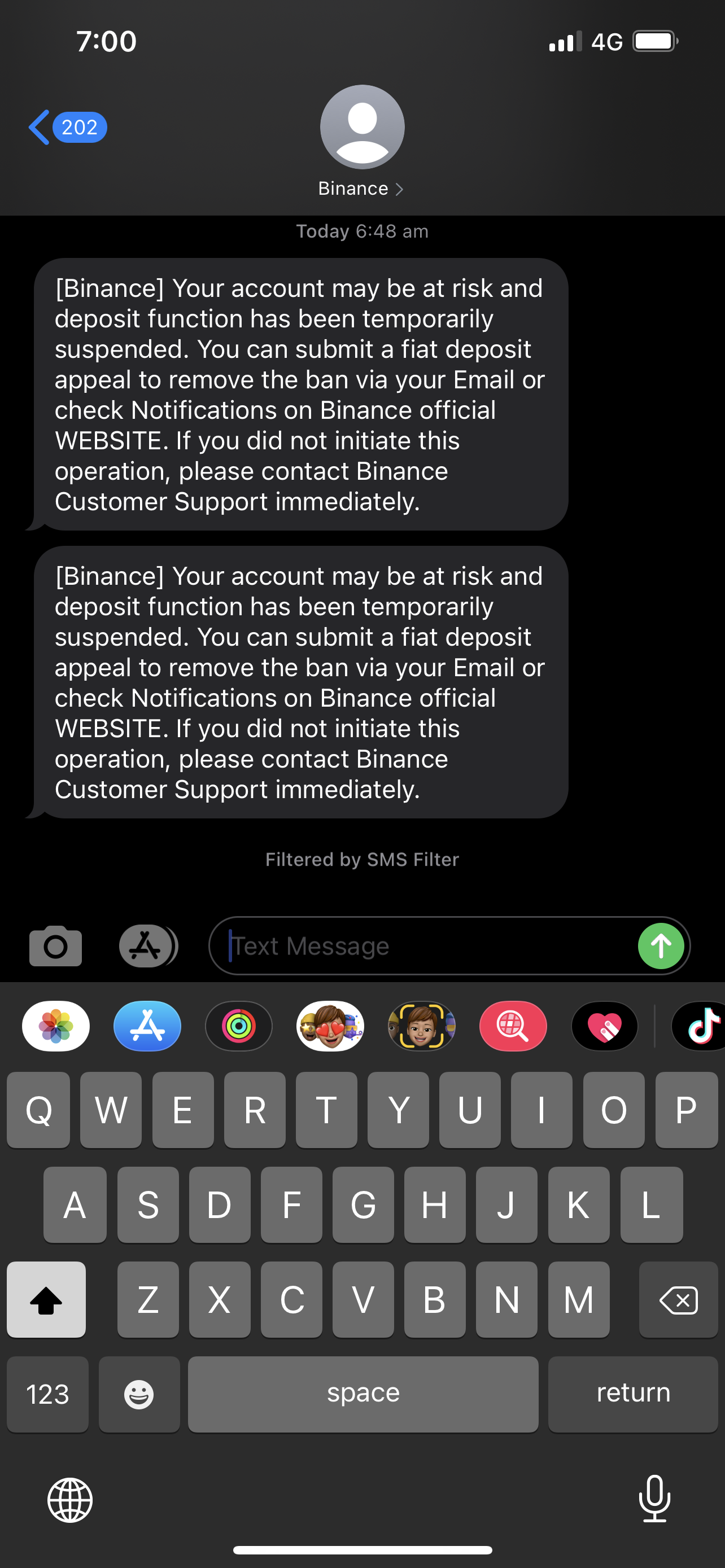 Binance complaint Deposit function has temporarily been suspended