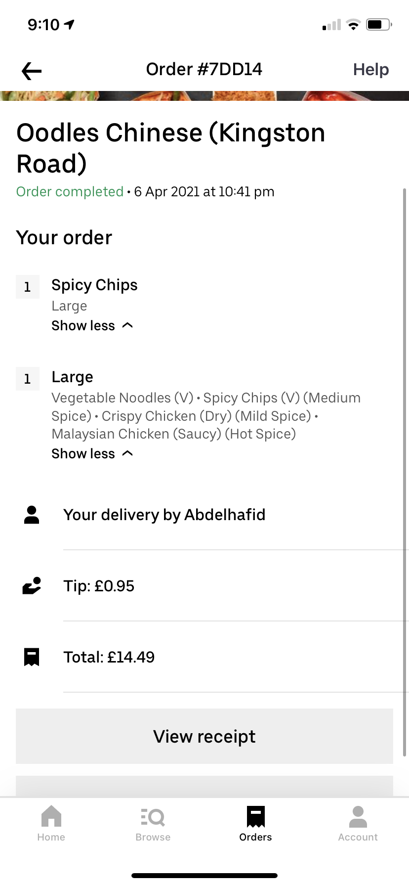 Uber Eats complaint Food never Arrived No response in regards to Refund.