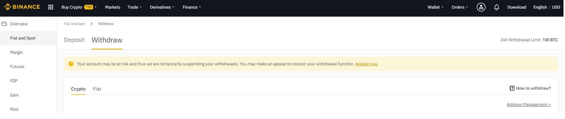 Binance complaint I cannot make withdrawals because of a so called security risk.
