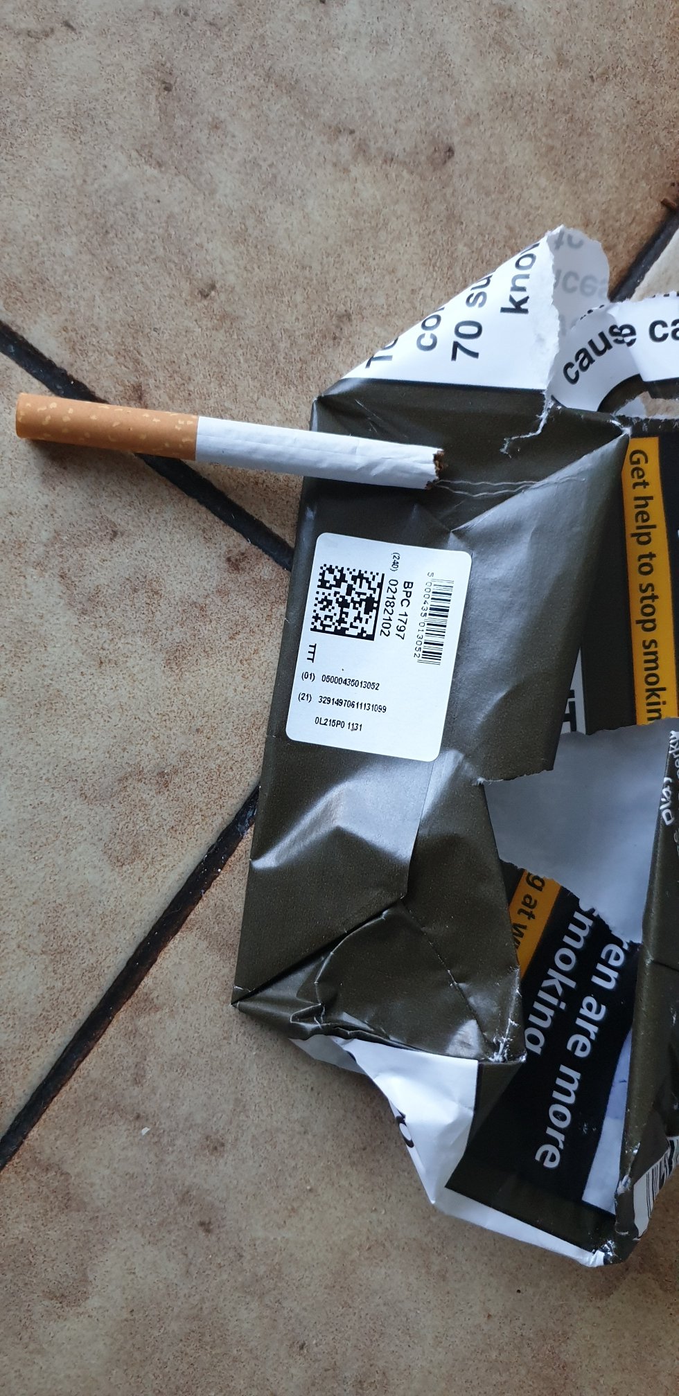 John Player Cigarettes complaint Plastic strands found in cigarette