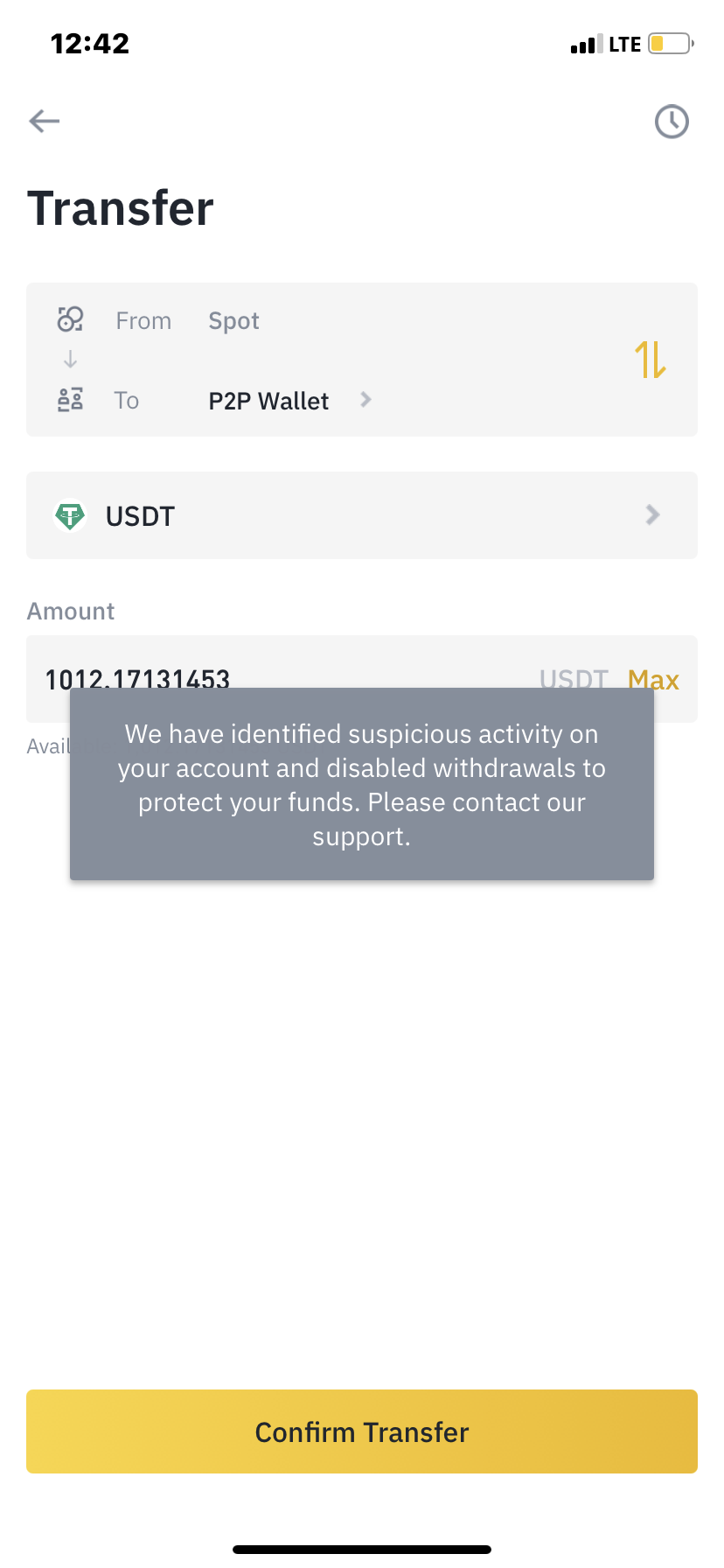 Binance complaint My withdrawal channel was suspended