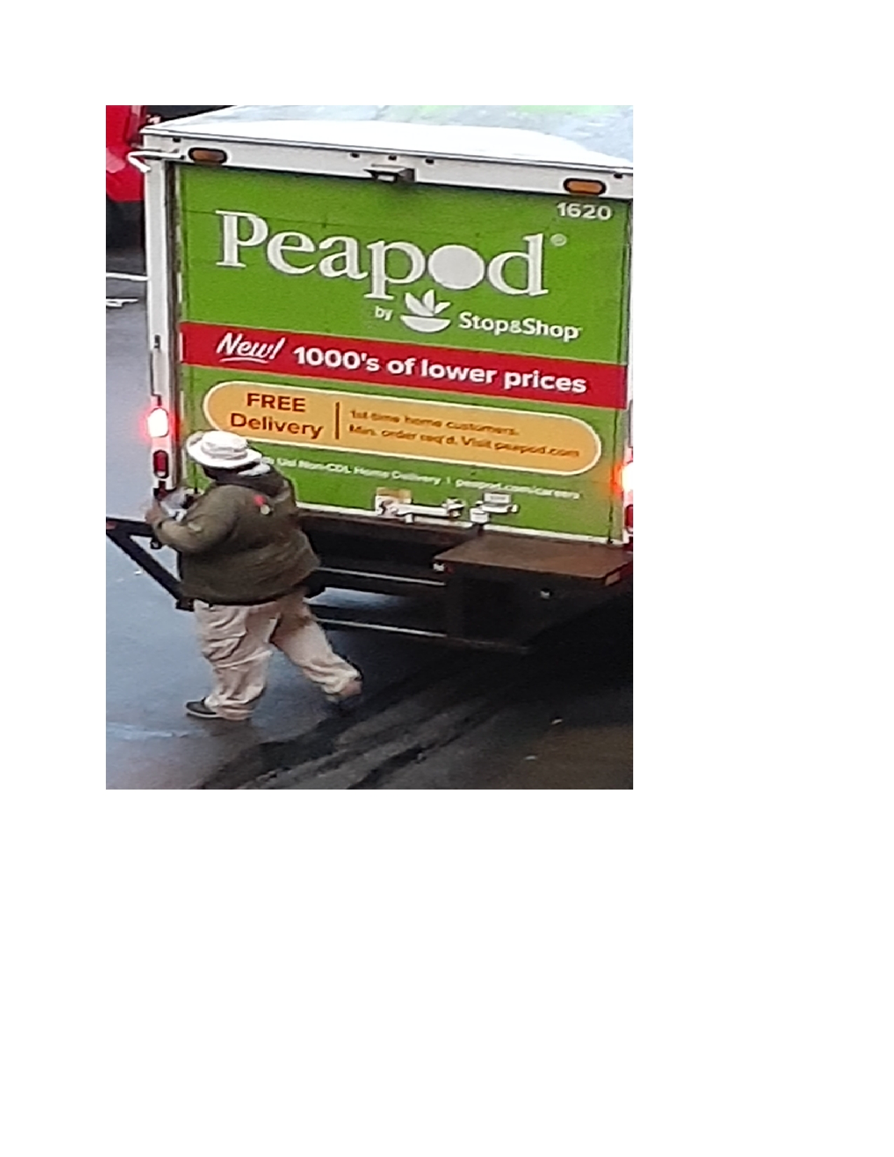 Peapod complaint Truck: 1620 Peapod Delivery Disturbance 4-29-21_ 555 a.m.
