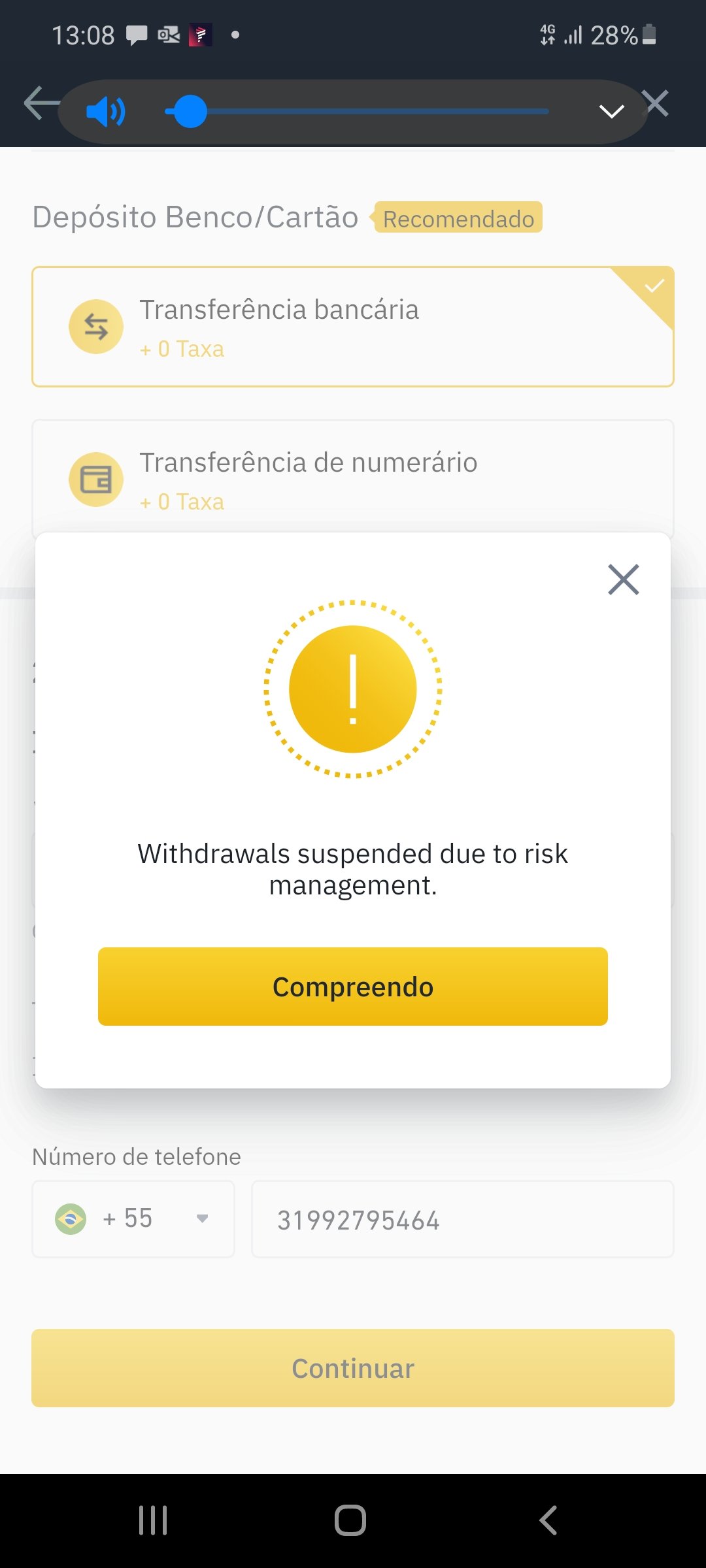 Binance complaint Withdrawals suspended