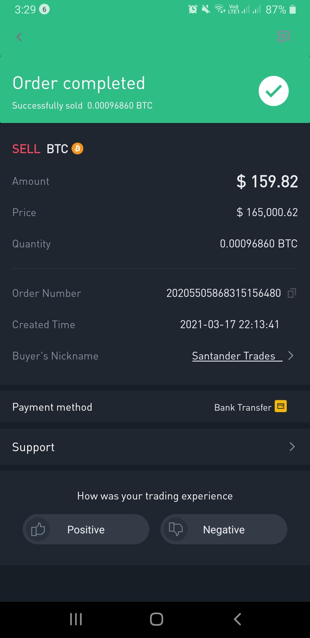Binance complaint Fake proof of payment