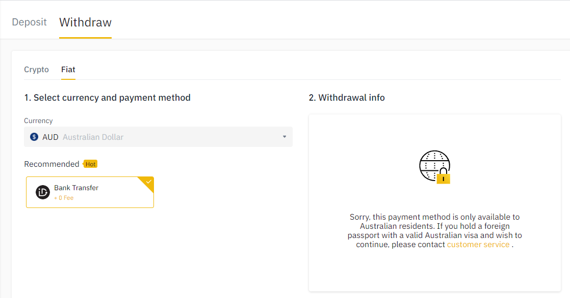 Binance complaint Can't withdraw AUD since I registered as a Pakistani user but used my Australian card.