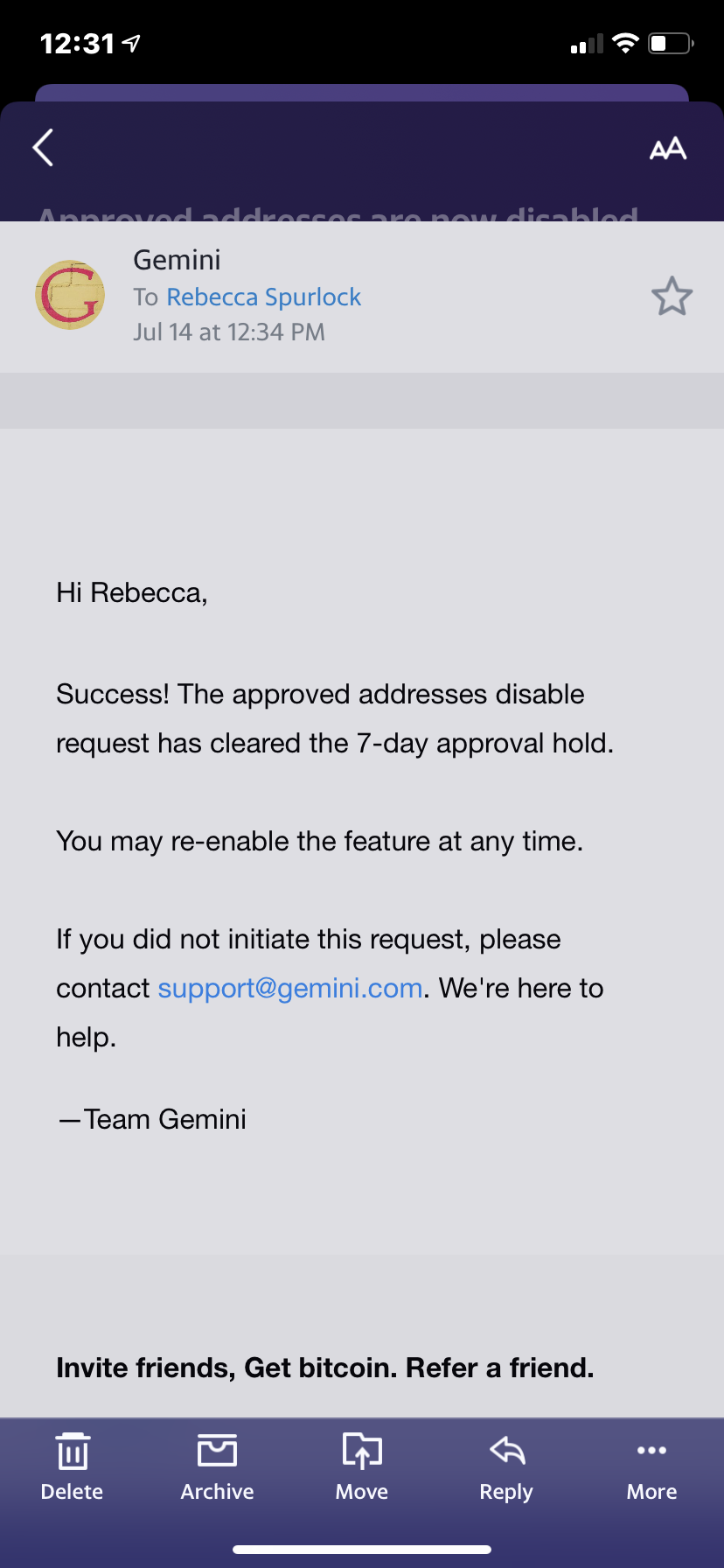 Gemini complaint On 71421 I found out I was hacked and Gemini deactivated MY Account