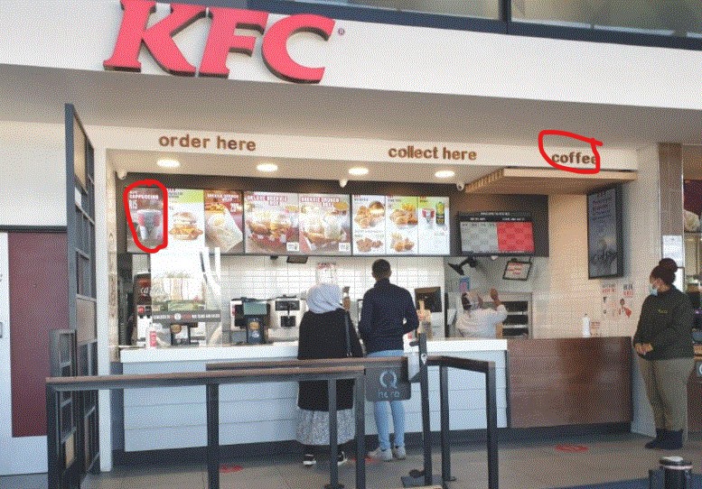 KFC complaint No Coffee machine available
