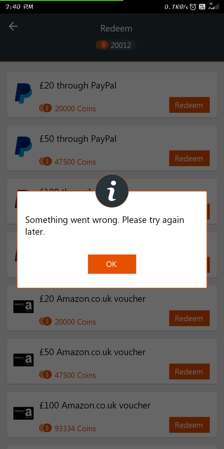 PlaySpot complaint Withdraw the Amazon voucher