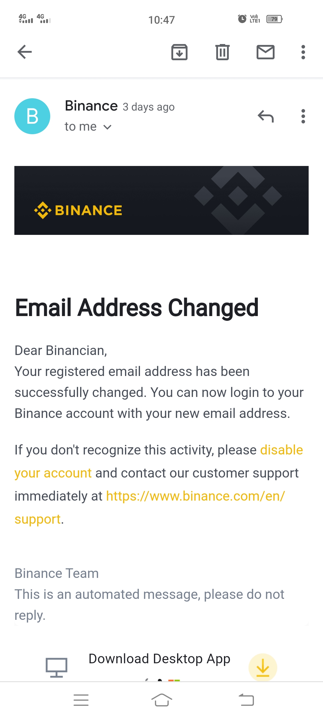 Binance complaint Account hacked