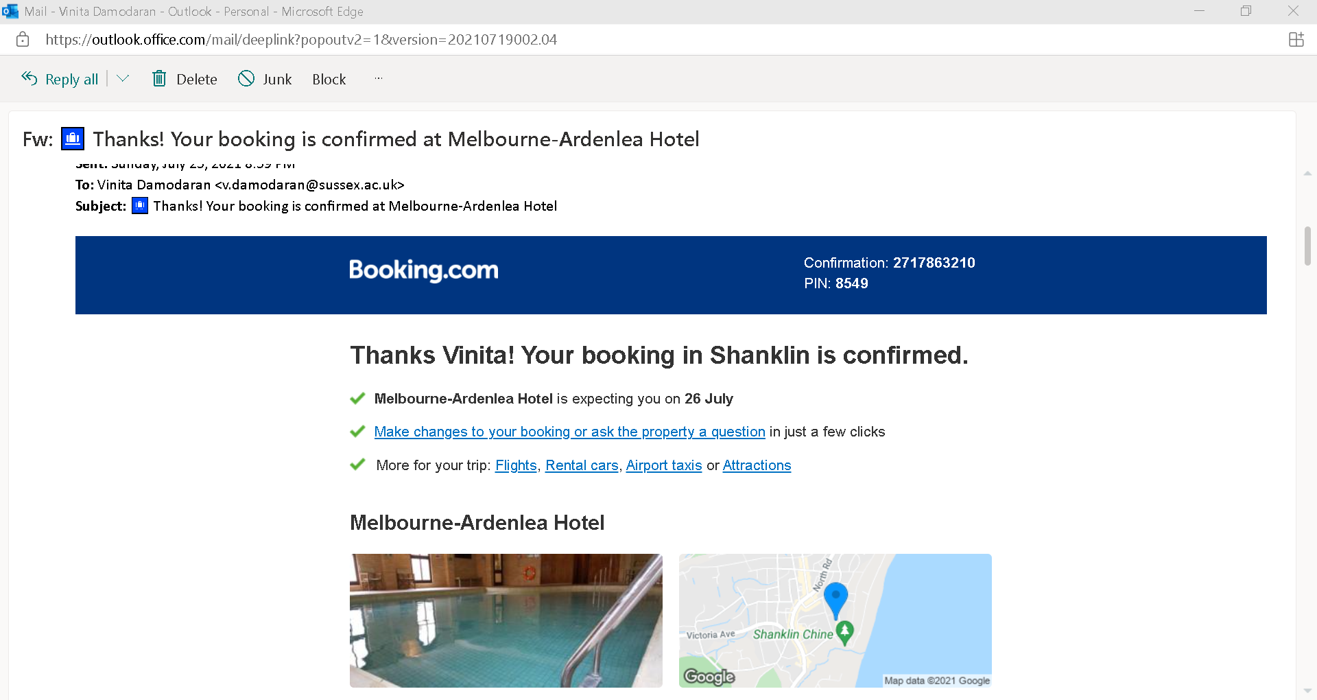 Booking.com complaint Hotel totally unsuitable