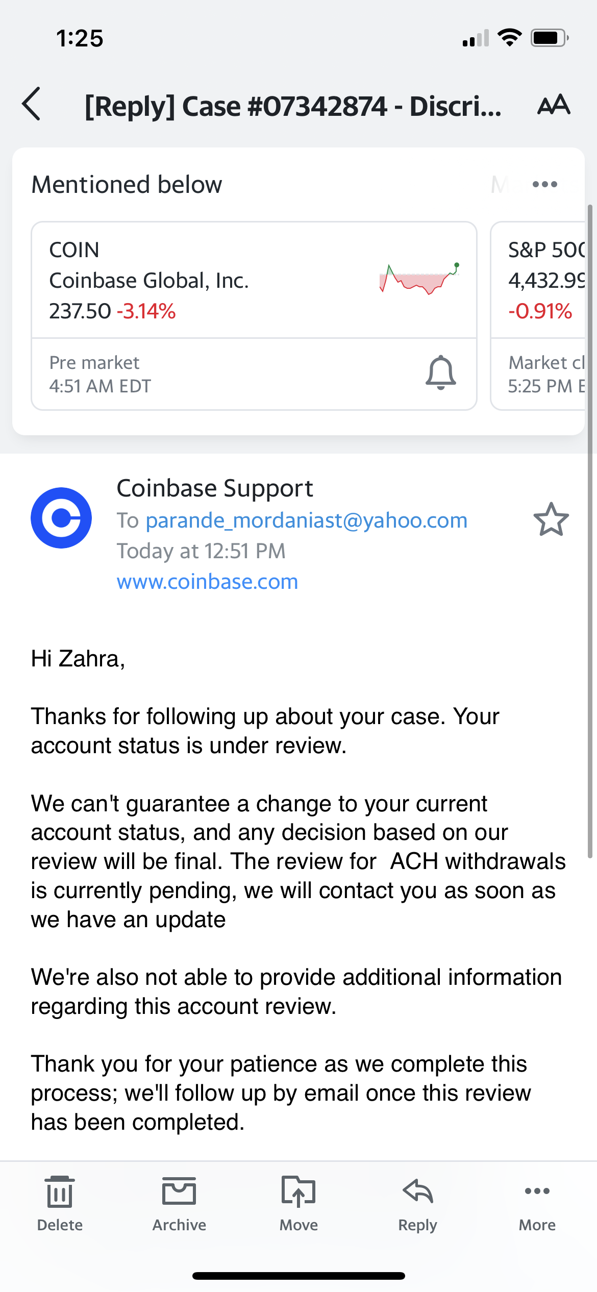 Coinbase complaint Withholding my money without any explanation