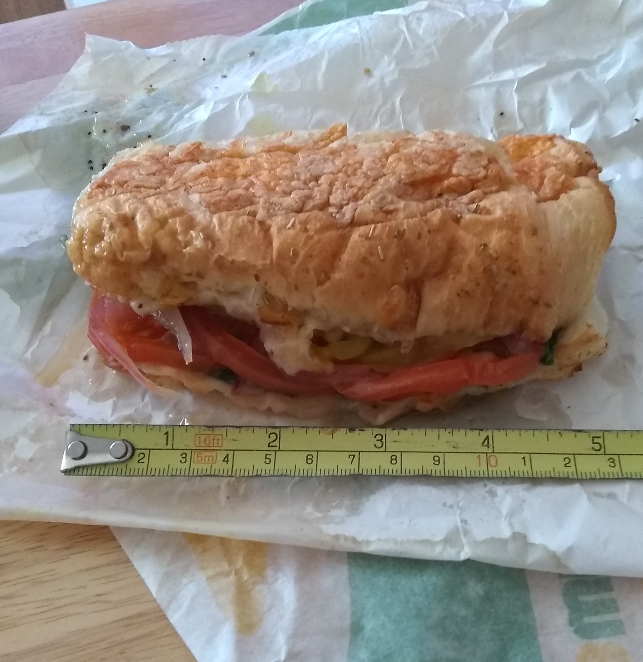 Subway complaint Five not six inches!