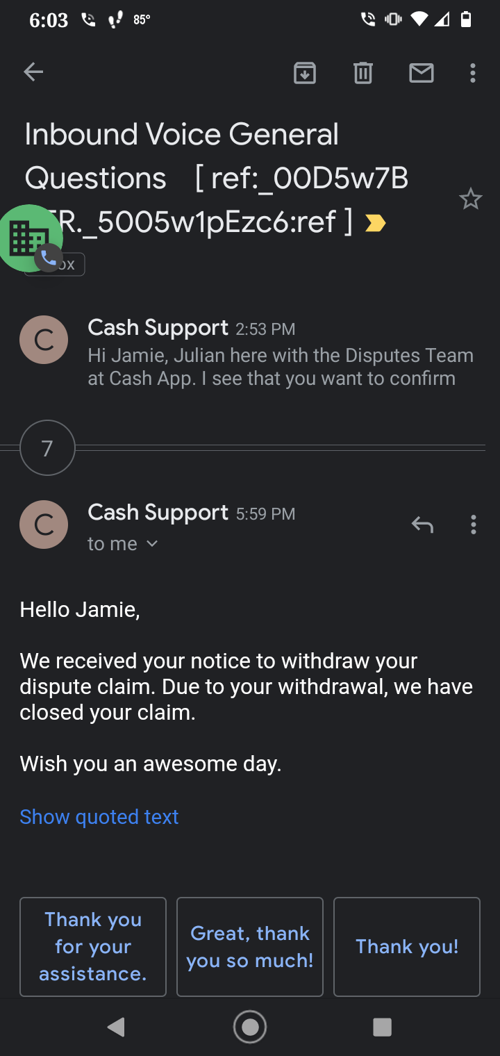 Cash App complaint Unprofessional help