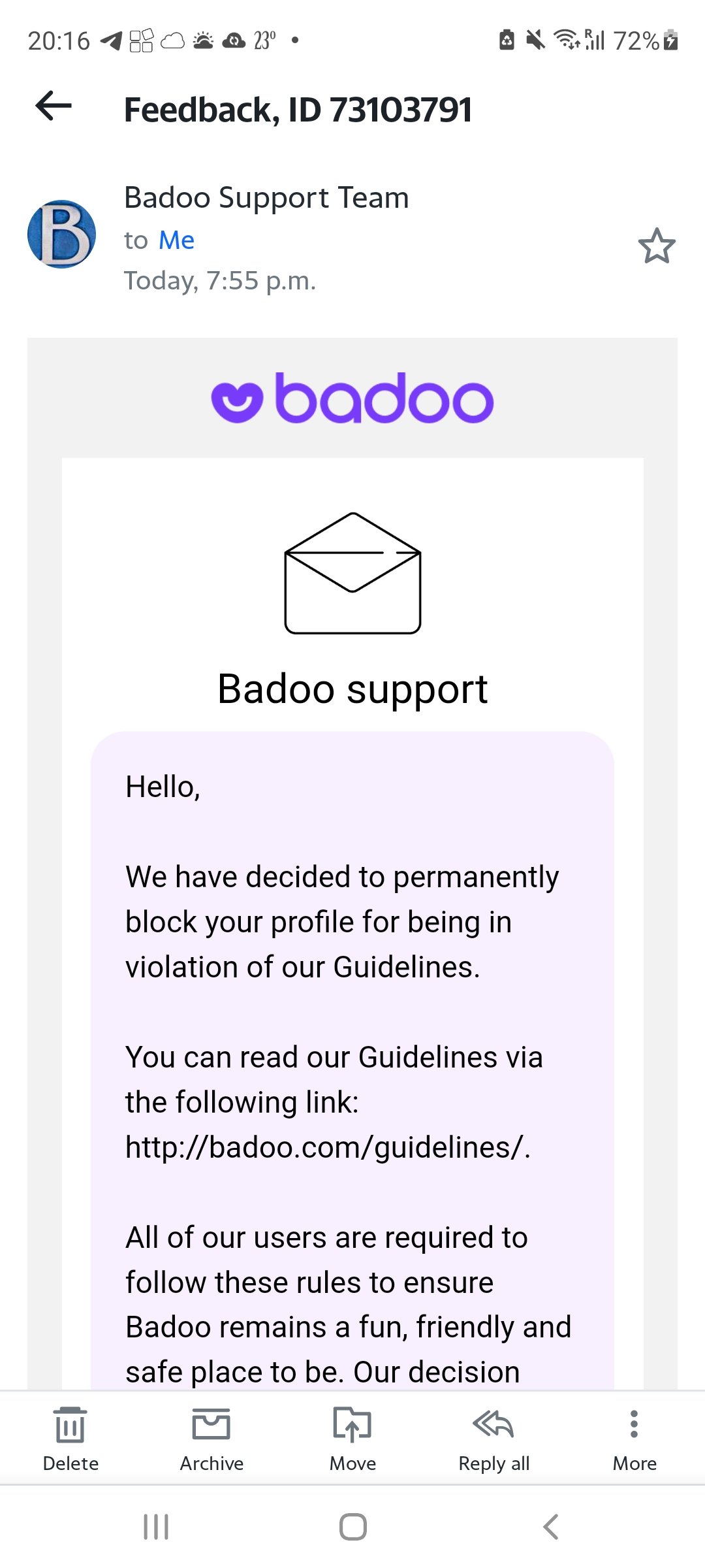 Badoo complaint Badoo blocked my account permanently