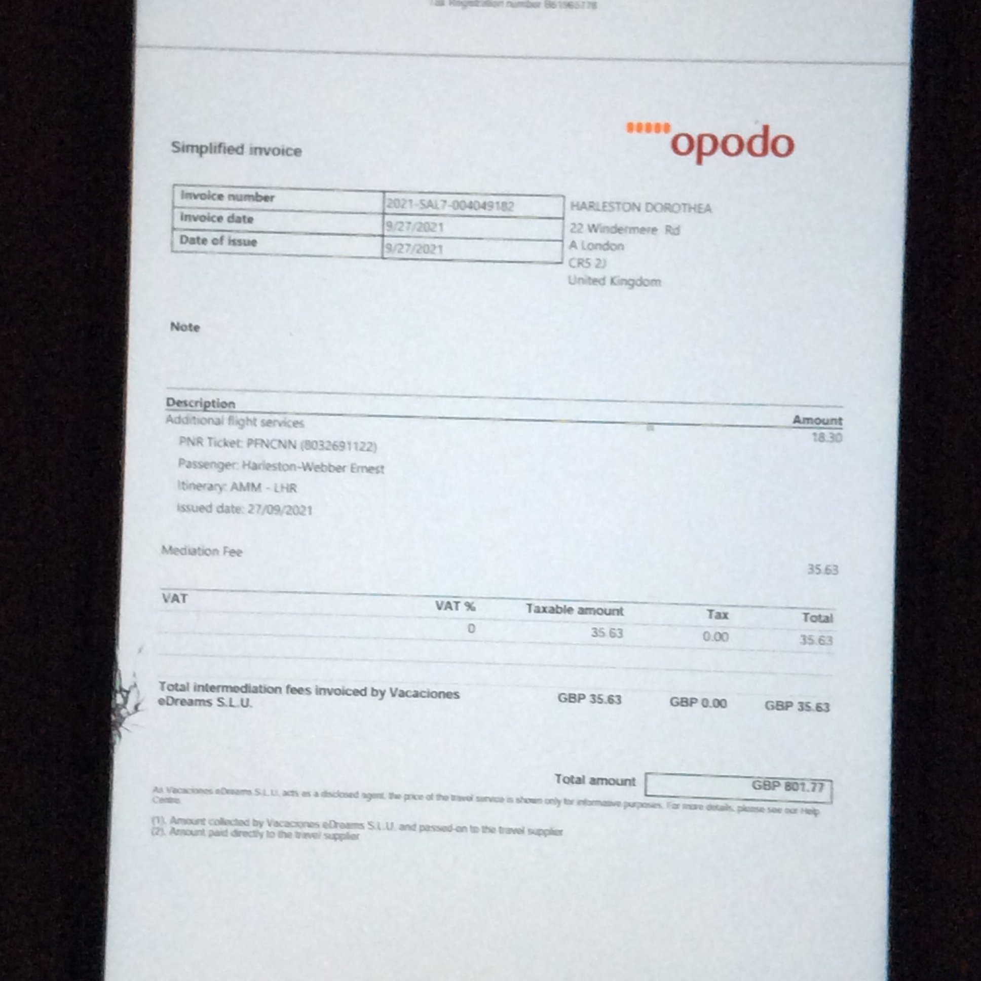 Opodo complaint Denied boarding flight with son. Opodo repeatedly accusing me for no show.