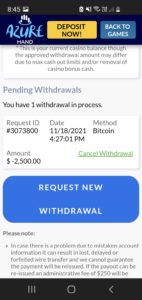 Pending withdrawal