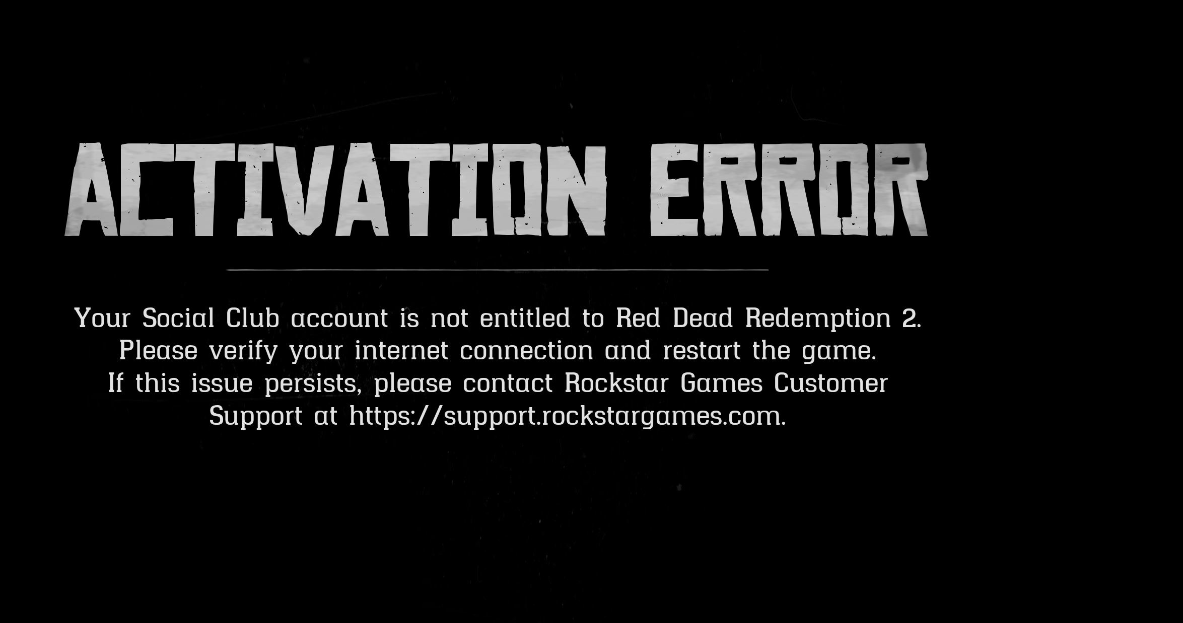 Rockstar Games complaint Activation error