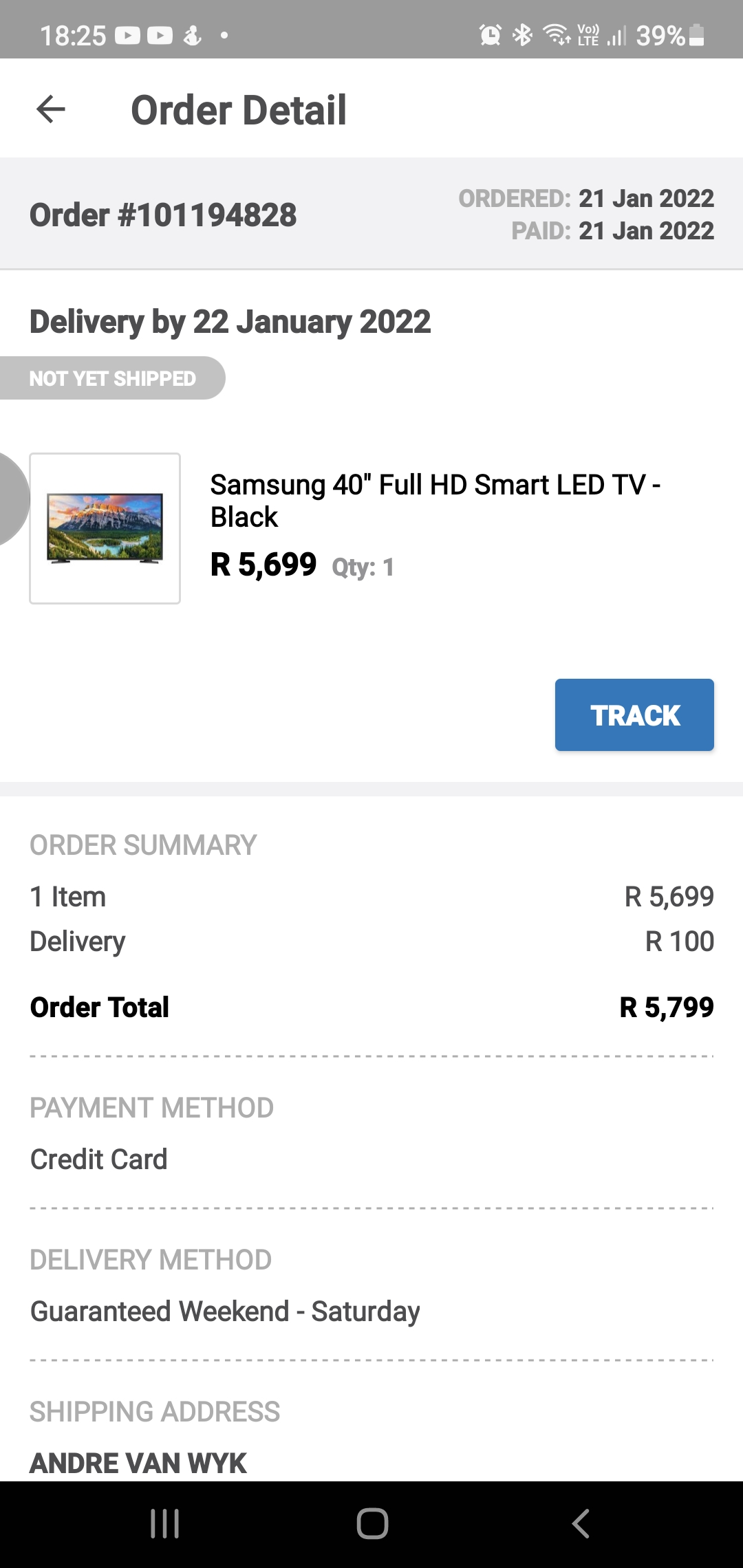 Takealot.com complaint Failure to deliver in set time