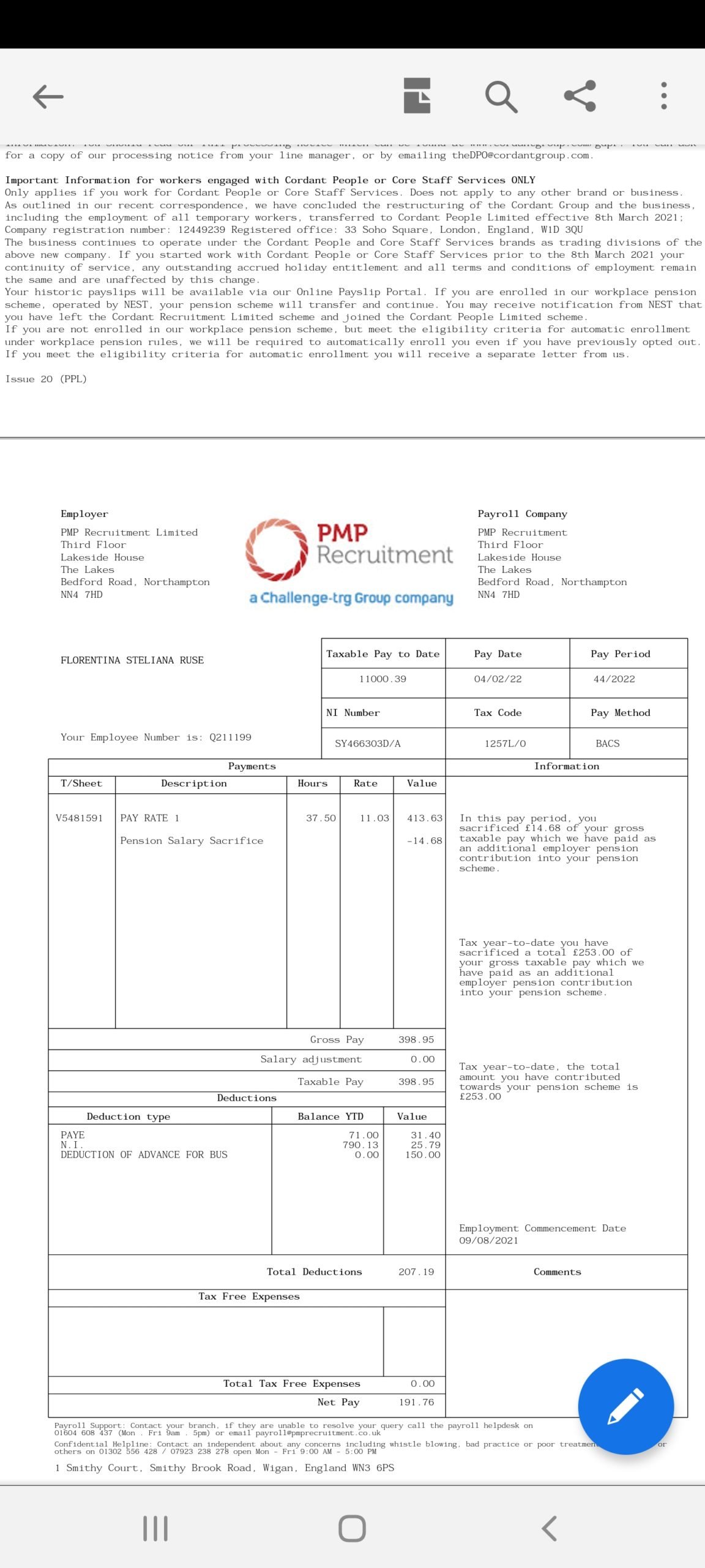 PMP Recruitment complaint wrong payment