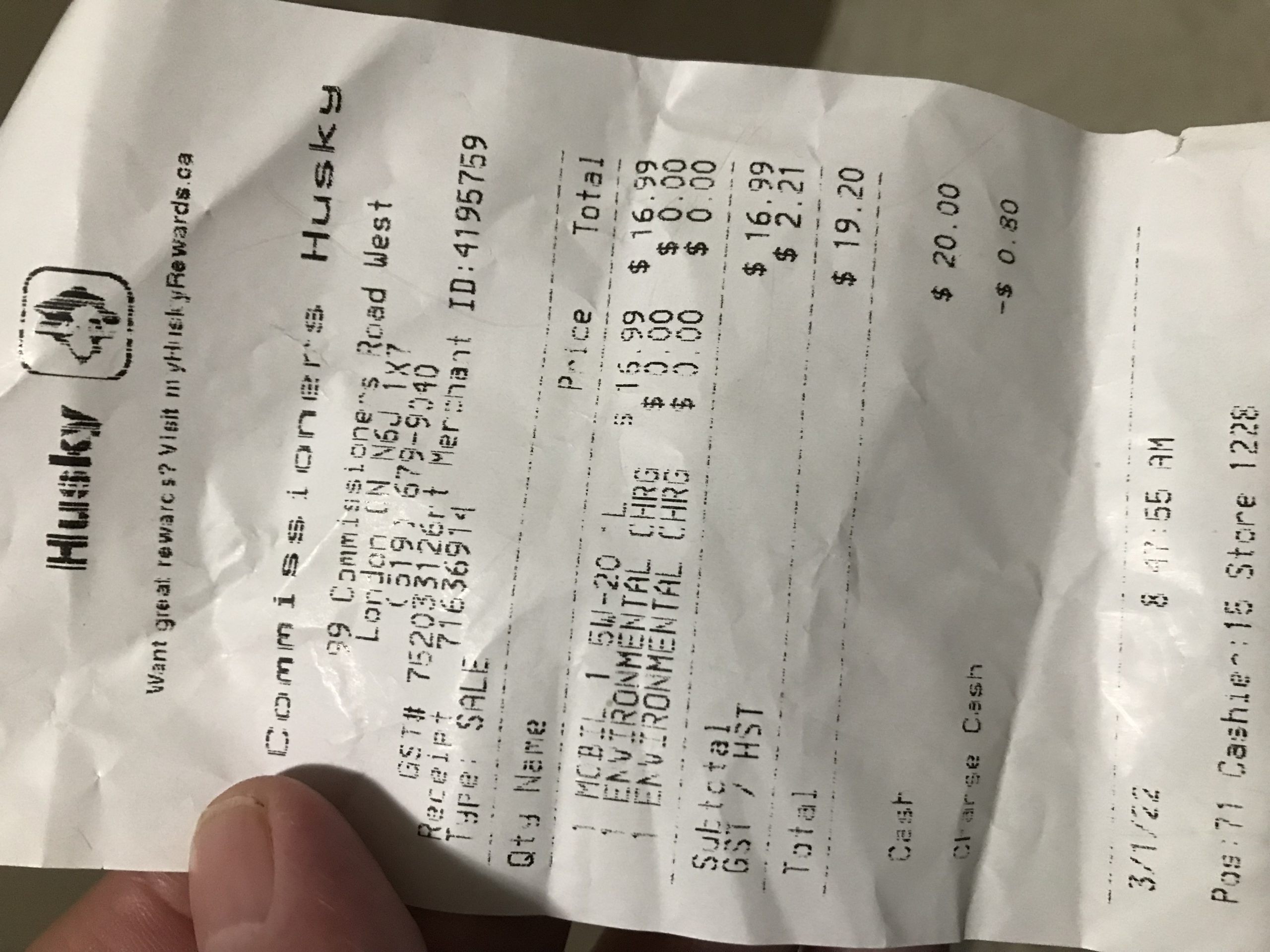 Husky Gas Stations complaint Ripped off
