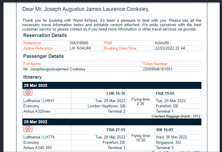 Lufthansa complaint couldnt make my flight