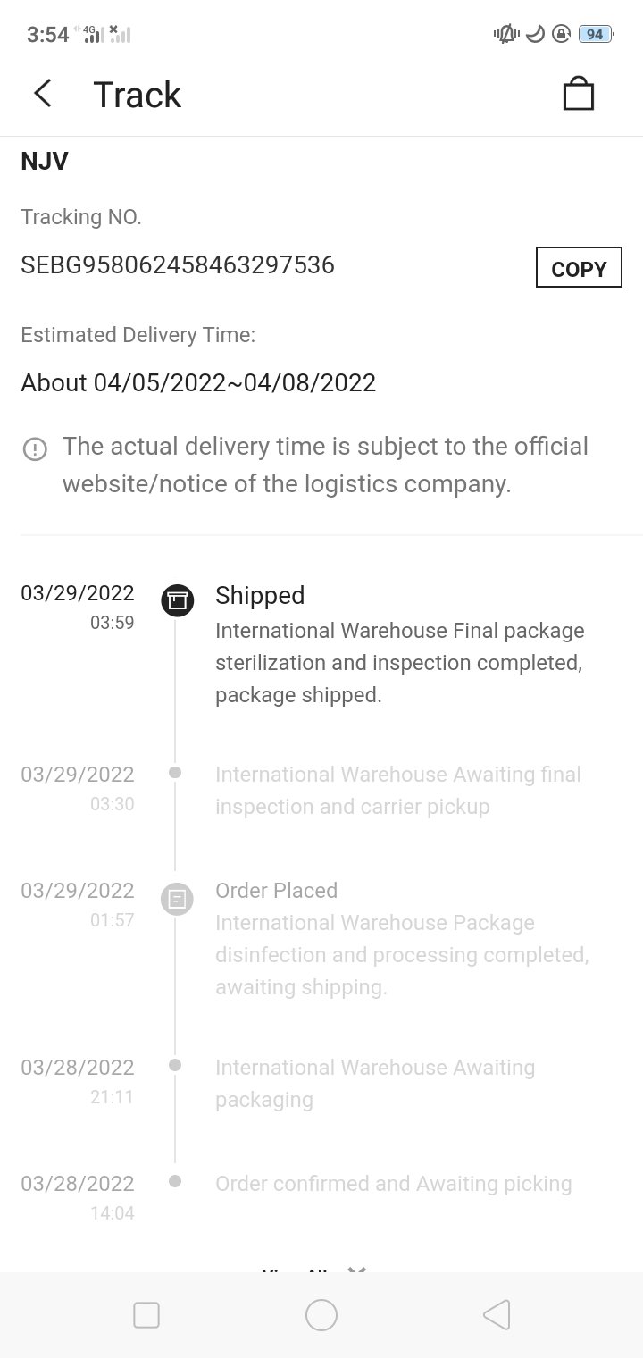 SHEIN complaint Poor update, orders not moving